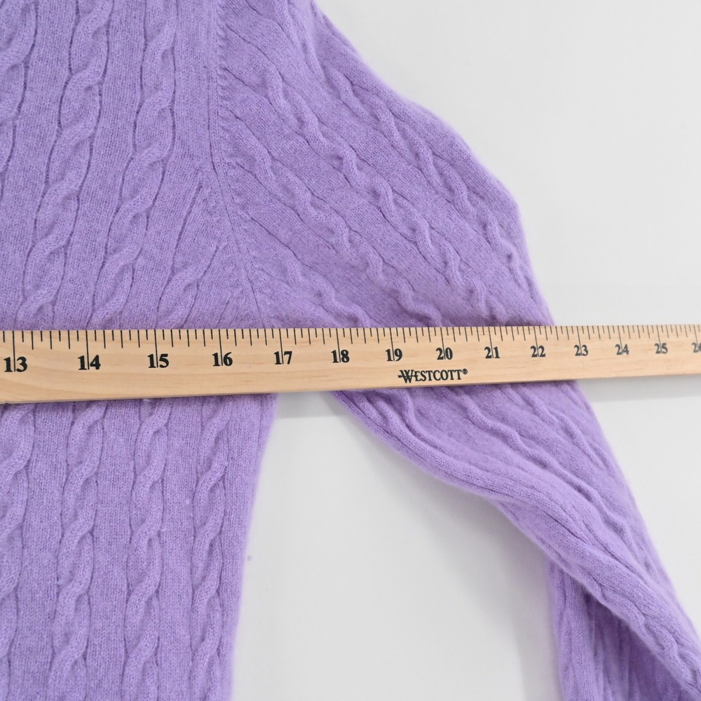 Kirkland Cashmere Cable Knit Sweater Womens Size M Purple V-Neck Vintage Y2k - Picture 3 of 8